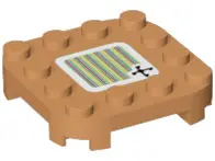 Medium Nougat Plate, Modified 4 x 4 with Rounded Corners and 4 Feet with Super Mario Scanner Code Ro