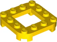 Yellow Plate, Modified 4 x 4 with Rounded Corners and 4 Feet with 2 x 2 Open Center