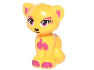 Bright Light Orange Cat, Friends Style, Sitting with Magenta Eyes, Inner Ears, Patches and Paws, Bla