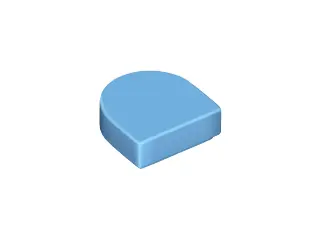 Medium Blue Tile, Round 1 x 1 Half Circle Extended