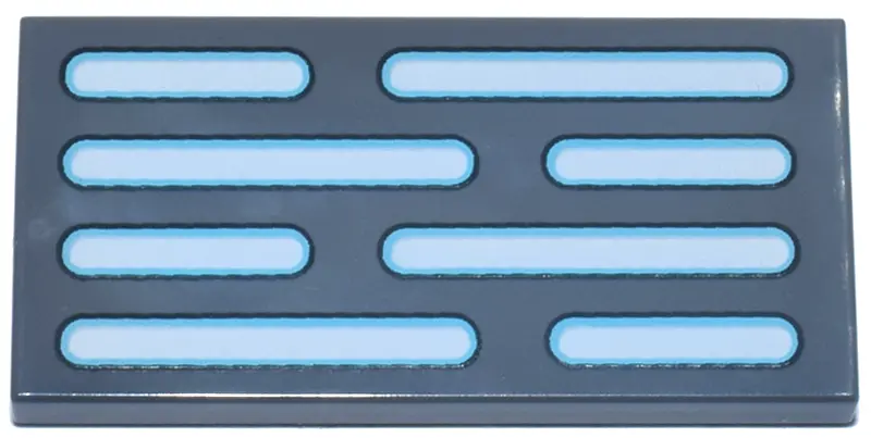 Bluish Gray Tile 2 x 4 with White and Medium Azure SW Death Star Wall Lights Pattern