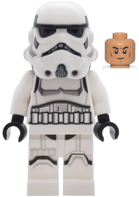 Imperial Stormtrooper - Male, Dual Molded Helmet with Light Bluish Gray Panels on Back, Shoulder Bel