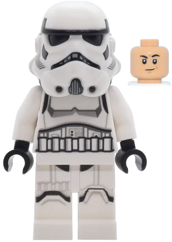 Imperial Stormtrooper - Male, Dual Molded Helmet with Light Bluish Gray Panels on Back, Shoulder Bel
