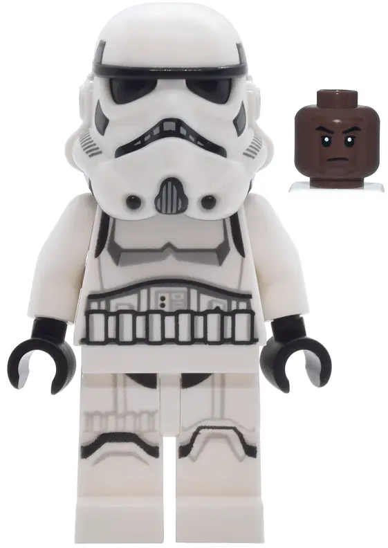 Imperial Stormtrooper - Male, Dual Molded Helmet with Light Bluish Gray Panels on Back, Shoulder Bel