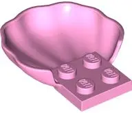 Bright Pink Clam / Scallop Shell with 4 Studs