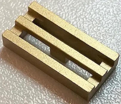 Metallic Gold Tile, Modified 1 x 2 Grille with Bottom Groove