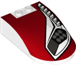 Trans-Clear Windscreen 6 x 4 x 1 1/3 Canopy Straight Sides with Headlights, Vents and Red Pattern Mo