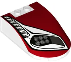 Trans-Clear Windscreen 6 x 4 x 1 1/3 Canopy Straight Sides with Headlights, Vents and Red Pattern Mo