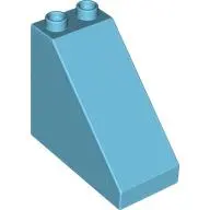 Medium Azure Duplo, Brick 4 x 2 x 3 Slope
