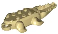 Tan Alligator / Crocodile Body with 10 Bottom Teeth