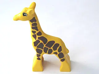 Yellow Duplo Giraffe Baby Small, Eyes Squared Pattern
