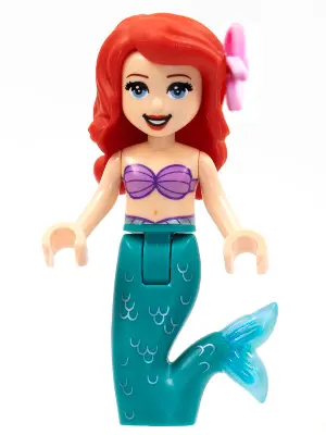 Ariel, Mermaid (Light Nougat) - Medium Lavender Shell Bra Top, Dark Turquoise Tail, Medium Blue Eyes