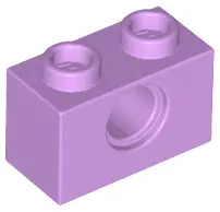 Medium Lavender Technic, Brick 1 x 2 with Hole