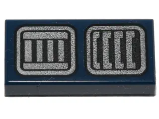 Dark Blue Tile 1 x 2 with SW R2-D2 Astromech Droid Vents Pattern