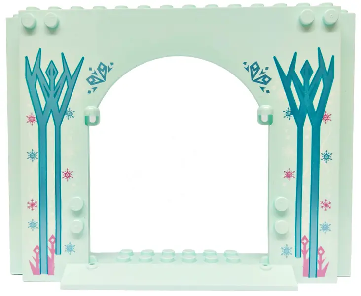 Light Aqua Panel 4 x 16 x 10 with Metallic Light Blue, Metallic Pink and White Ice Crystals, Snowfla