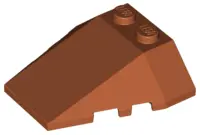 Dark Orange Wedge 4 x 4 Triple with Stud Notches