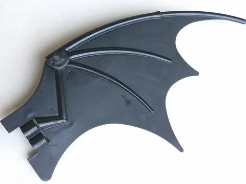 Black Dragon Wing 19 x 11 with Bar Hole and 2 Pin Holes
