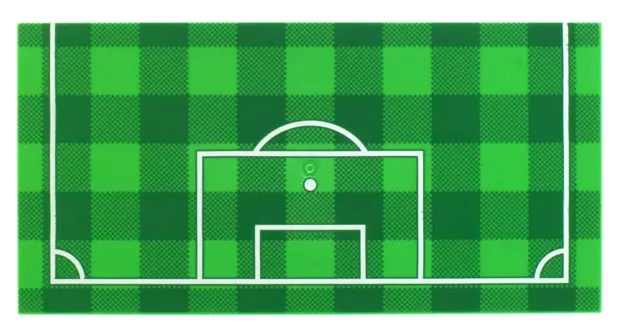 Bright Green Tile 8 x 16 with Bottom Tubes, Textured Surface with Green and Checkerboard Soccer (Foo