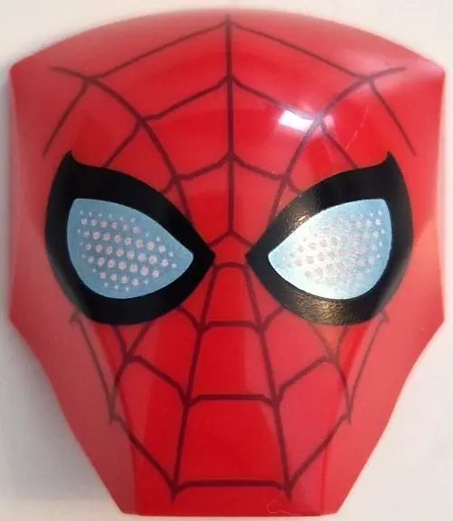 Red Large Figure Armor, Smooth with 2 x 2 Round Brick Attachment with Dark Red Webbing, Large Metall