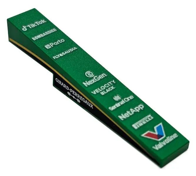 Green Slope 10 6 x 1 with 'GIRARD-PERREGAUX', 'Valvoline', 'TikTok', 'BOMBARDIER', 'Porto', 'FLY-SAU