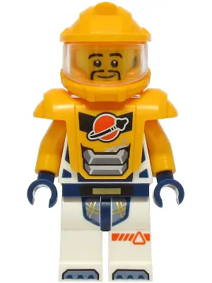 Astronaut - Male, White Spacesuit with Bright Light Orange Arms, Bright Light Orange Helmet, Trans-C