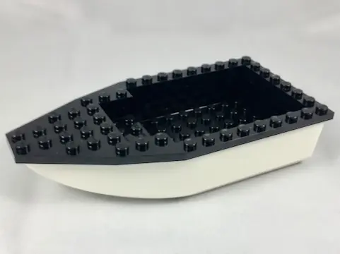 White Boat, Hull Unitary 16 x 8 with Black Top (28533 / 28535)