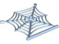 Bright Light Blue Spider Web Flat with Hollow Stud, Bar Ends, and Bar