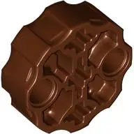 Reddish Brown Technic, Axle Connector Block Round with 2 Pin Holes and 3 Axle Holes (Hero Factory We