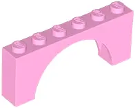 Pink Arch 1 x 6 x 2 - Medium Thick Top without Reinforced Underside