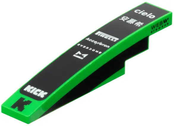 Bright Green Slope, Curved 6 x 1 with White 'cielo', '安慕希', 'PIRELLI', 'Accelleron', 'EVERDOME', 'MA