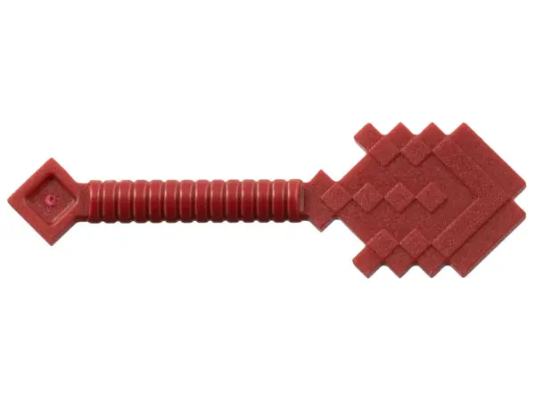 Dark Red Minifigure, Utensil Shovel Pixelated (Minecraft)