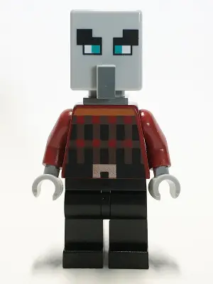 Illager (Pillager) - Wide Eyes, Dark Bluish Gray Neck Bracket and Tile with Clip