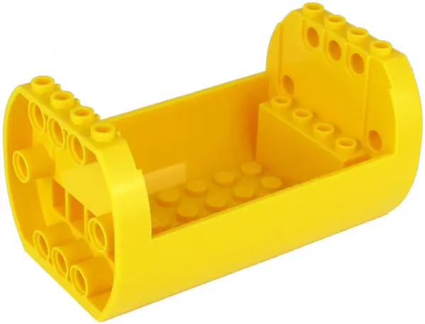 Yellow Cylinder 6 x 10 x 4 1/3 with Open Sides and Pin Holes