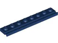 Dark Blue Plate, Modified 1 x 8 with Door Rail
