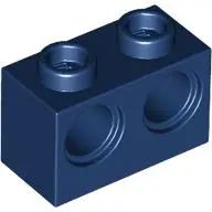 Blue Technic, Brick 1 x 2 with Holes