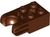 Brown Technic, Brick Modified 2 x 2 with Ball Socket and Axle Hole - Straight Forks with Round Ends 