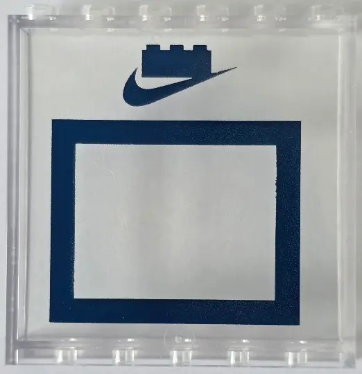 Panel 1 x 6 x 5 with Basketball Backboard with Dark Blue Rectangle, Nike Swoosh Logo and 1 x 3 Brick
