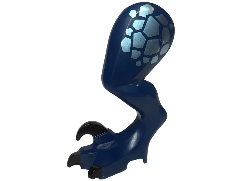 Dark Blue Dinosaur Leg Large (Rear) Raptor Left with Black Pin with Black Claws and Metallic Light B