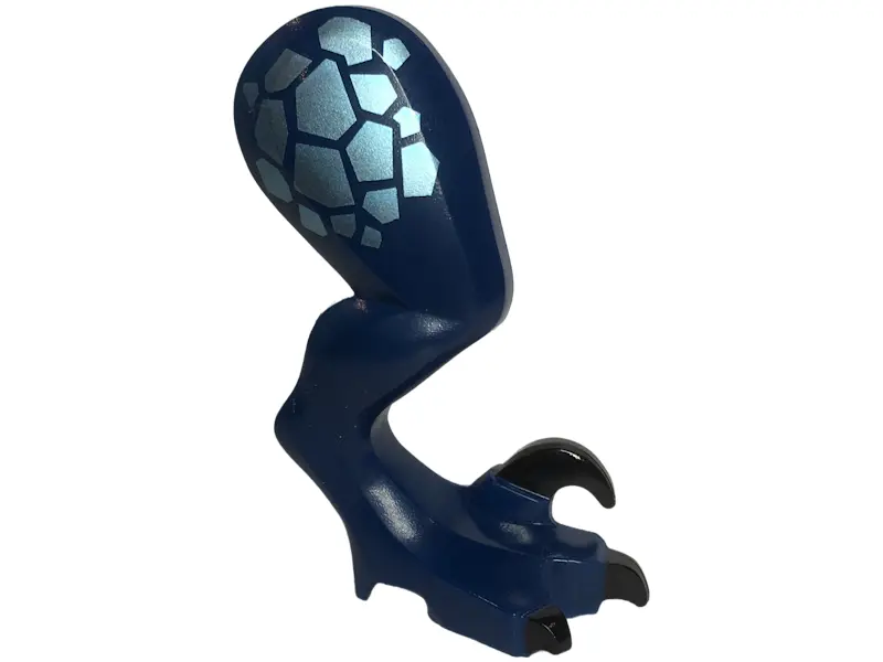 Dark Blue Dinosaur Leg Large (Rear) Raptor Right with Black Pin with Black Claws and Metallic Light 