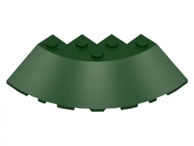 Dark Green Brick, Round Corner 6 x 6 with Slope 33 Edge, Facet Cutout