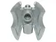 Flat Silver Minifigure, Weapon Axe Head, Double with Bar Holder and 2 Hollow Studs