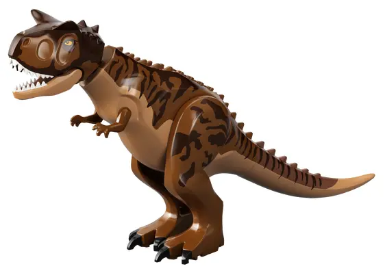 Medium Nougat Dinosaur Carnotaurus with Stripes and Scar on Head