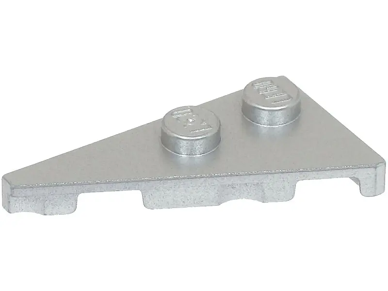 Metallic Silver Wedge, Plate 4 x 2 Left, Pointed