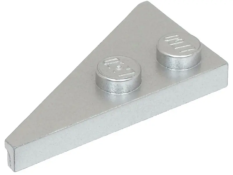 Metallic Silver Wedge, Plate 4 x 2 Right, Pointed