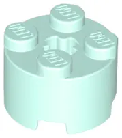 Light Aqua Brick, Round 2 x 2 with Axle Hole