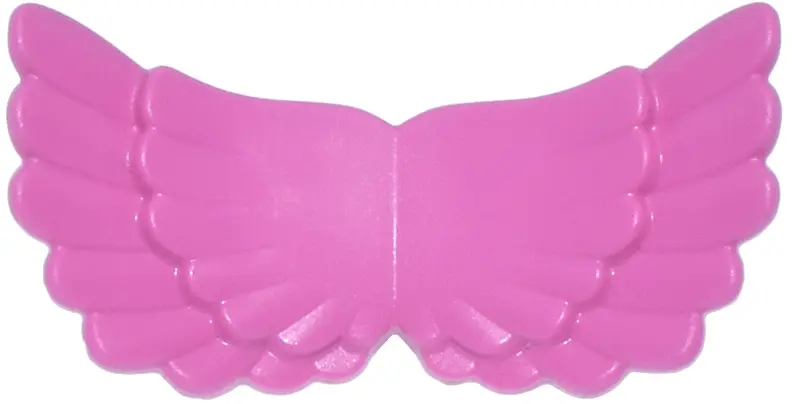 Pink Minifigure Wings Feathered Extended with Stud Holder