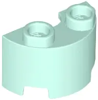 Aqua Cylinder Half 1 x 2 x 1