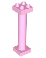 Bright Pink Duplo Support Column 2 x 2 x 6 Round with Open Latticed Back
