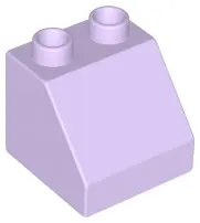 Lavender Duplo, Brick 2 x 2 x 1 1/2 Slope 45