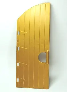 Pearl Gold Duplo Door / Window Pane 1 x 3 1/2 x 6 2/3 with Curved Top and Open Handle - Castle
